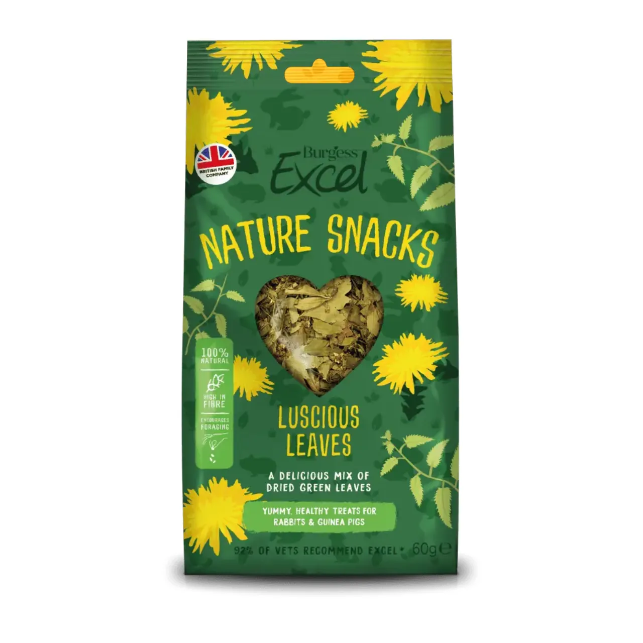 Burgess Excel Luscious Leaves 60 g - Grønne blade til naturlig fouragering